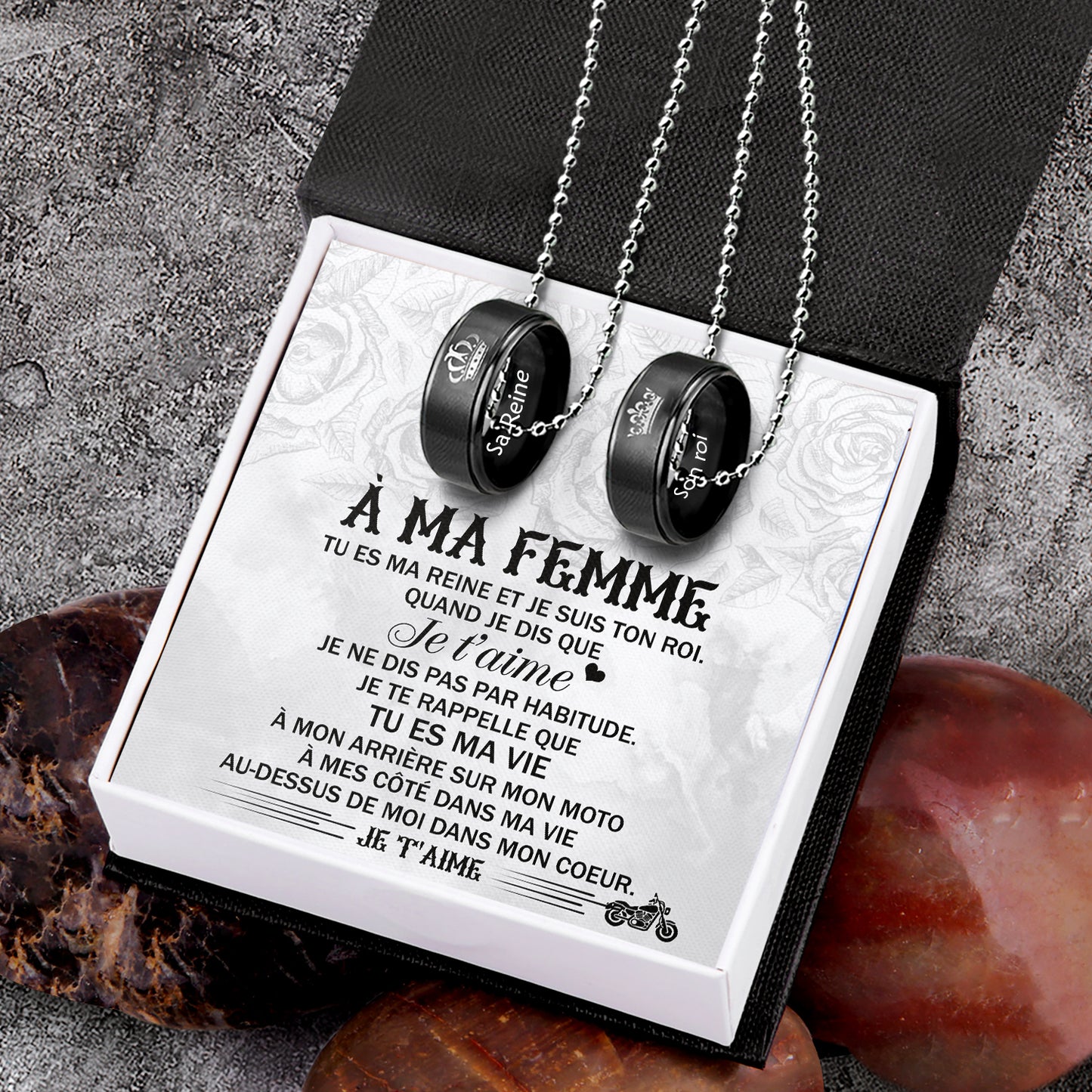 Colliers à Pendentifs Pour Couples - Motard - À Ma Femme - Je T'aime - Frgnw13003