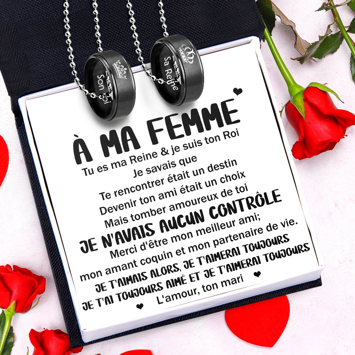 Colliers à Pendentifs Pour Couples - Famille - À Ma Femme - Je T'aimais Alors - Frgnw15005