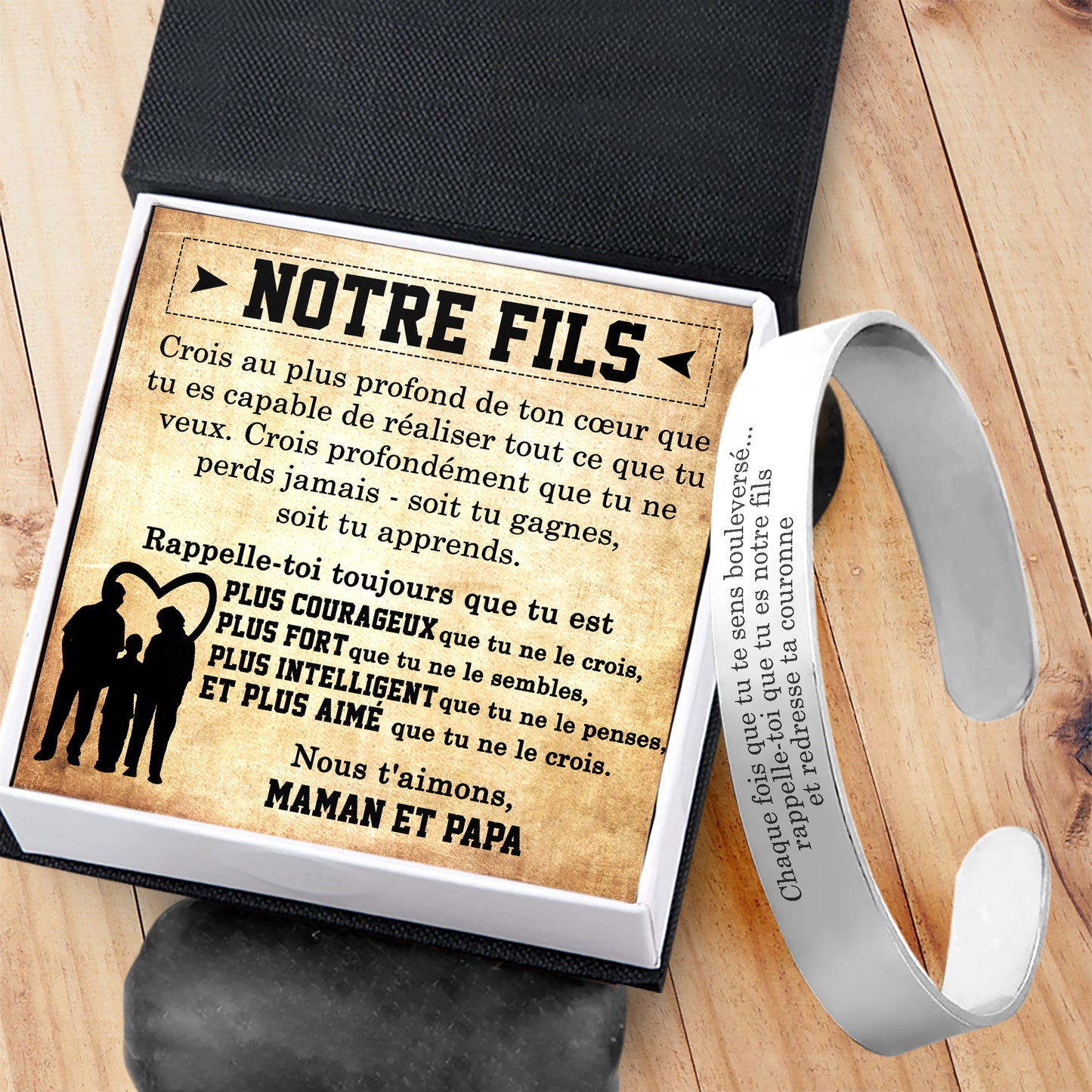 Bracelet Manchette - Famille - Notre Fils - Crois Au Plus Profond De Ton Cœur - Frgbac16001