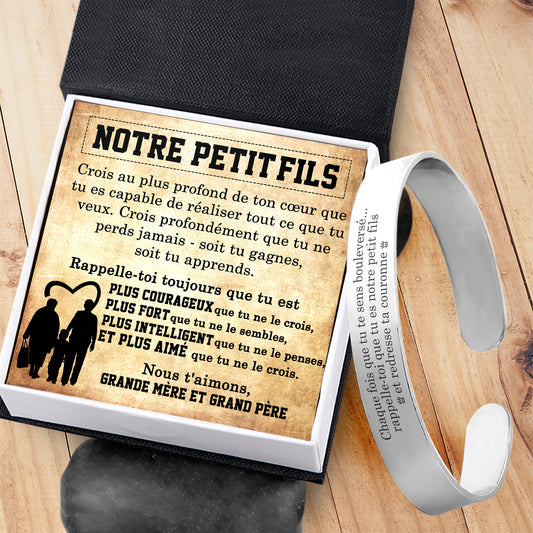 Bracelet Manchette - Famille - Notre Petit-fils - Crois Au Plus Profond De Ton Cœur - Frgbac22001