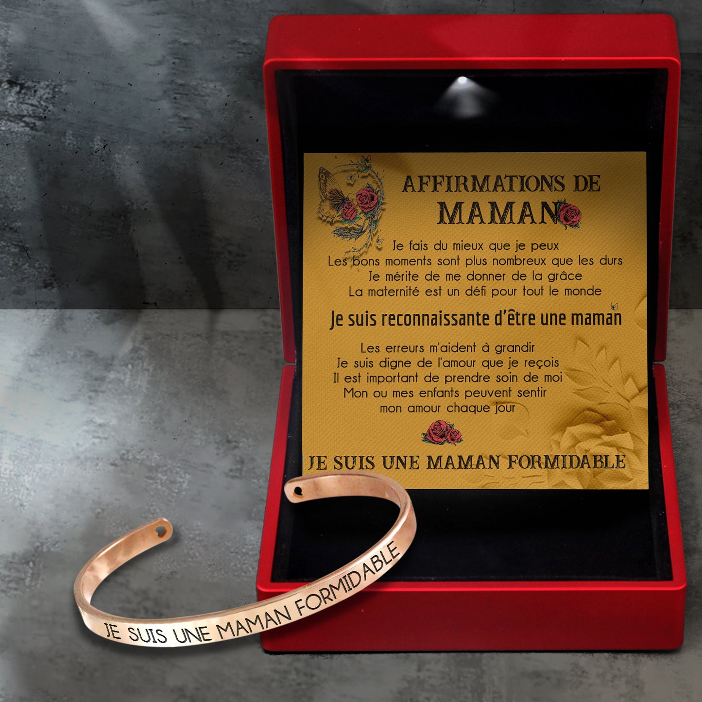 Crâne Bracelet - Crâne - Affirmations De Maman - Je Suis Reconnaissante D'être Une Maman - Frgbzf15001