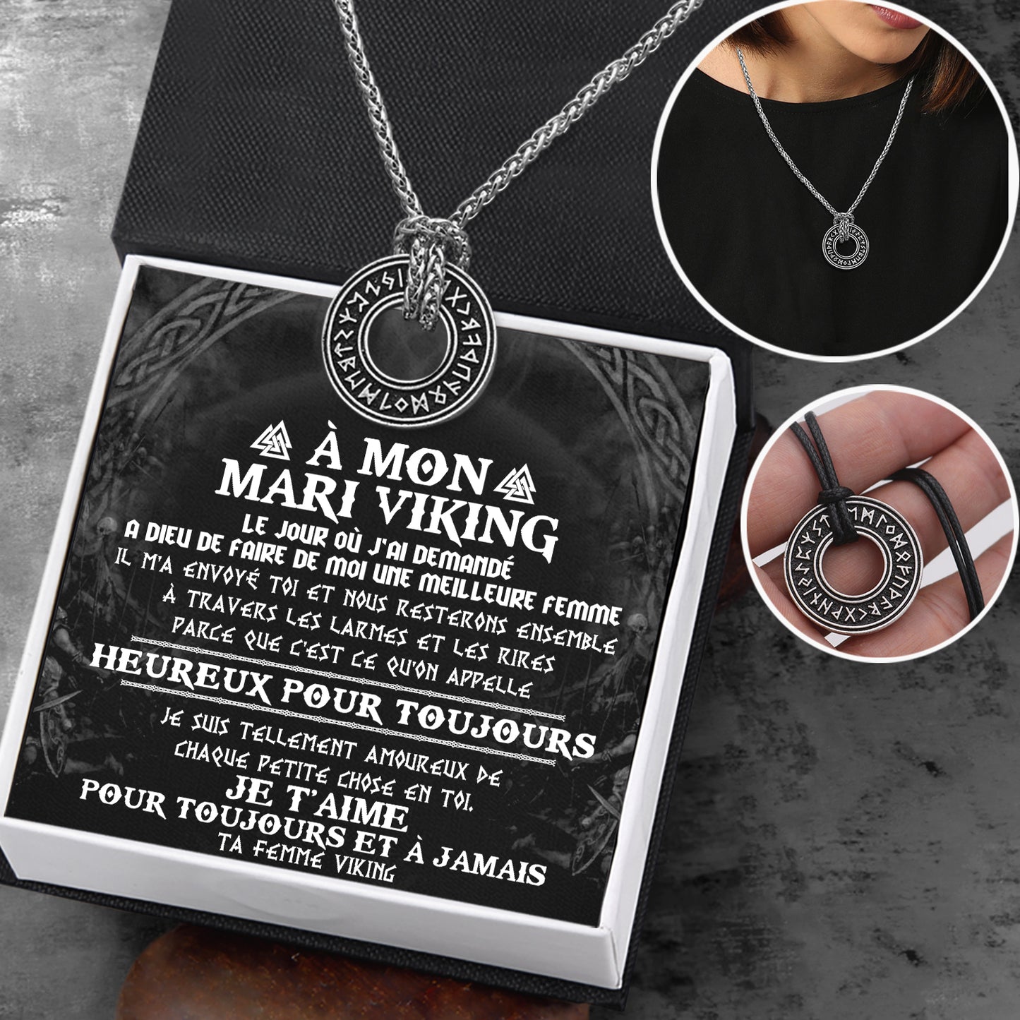 Collier De Runes viking - Viking - À Mon Mari Viking - Je Suis Tellement Amoureux De Chaque Petite Chose En Toi - Frgndy14002