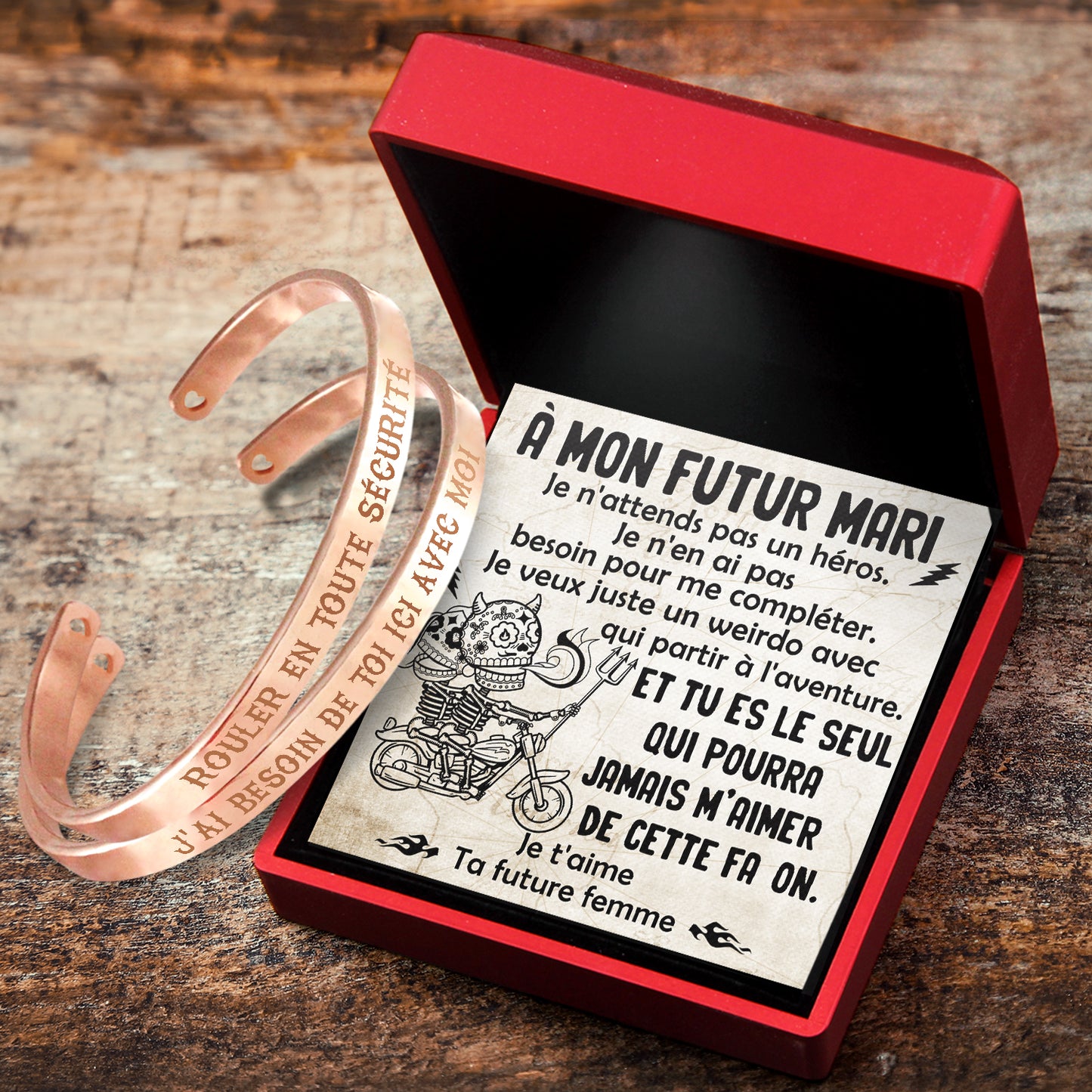 Bracelet Pour Couple - Motard - À Mon Futur Mari - Je Veux Juste Un Weirdo Avec Qui Partir À L'aventure - Frgbt24001