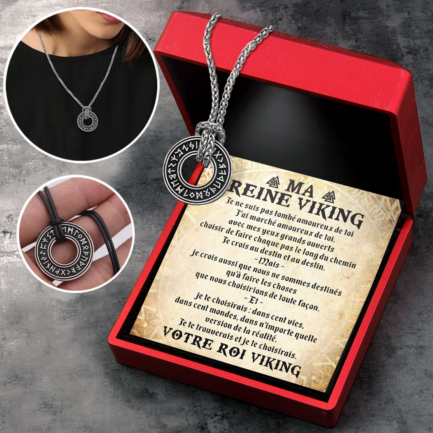 Collier De Runes Viking - Viking - Ma Reine Viking - Je Ne Suis Pas Tombé Amoureux De Toi - Frgndy13001