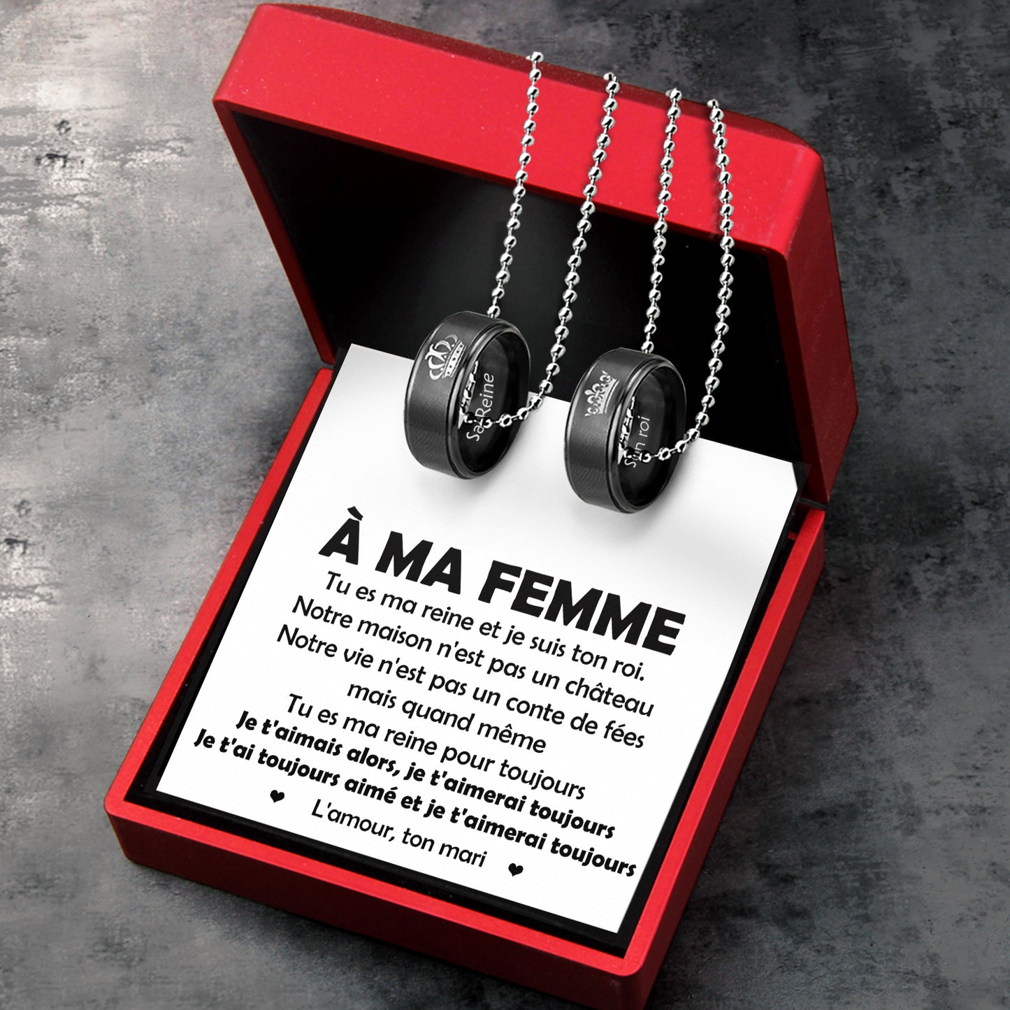 Colliers à Pendentifs Pour Couples - Famille - À Ma Femme - Je T'aimais Alors - Frgnw15006