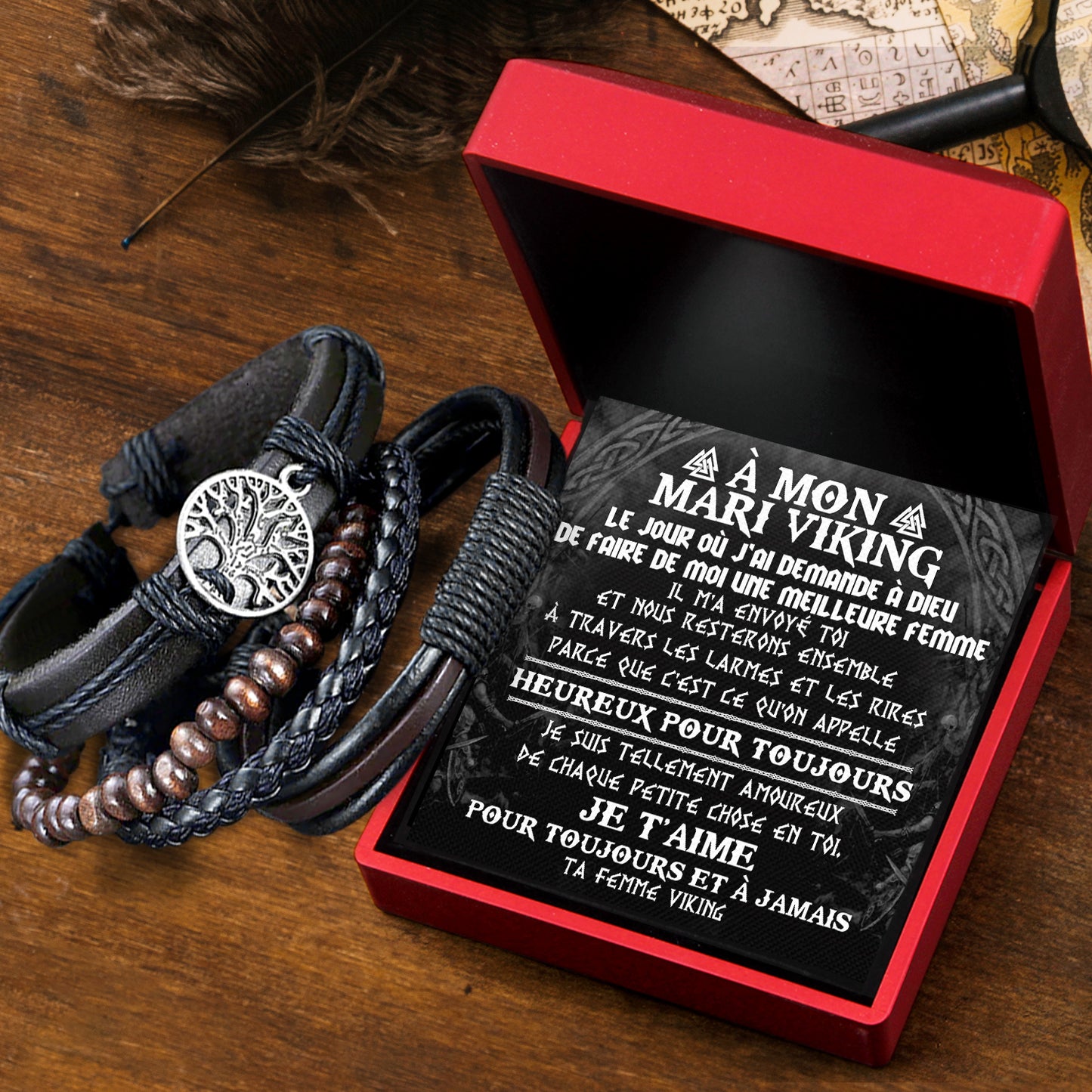 Bracelet Viking Ygrandais - Viking - A Mon Mari Viking - Je T'aime Pour Toujours Et À Jamais - Frgbag14001