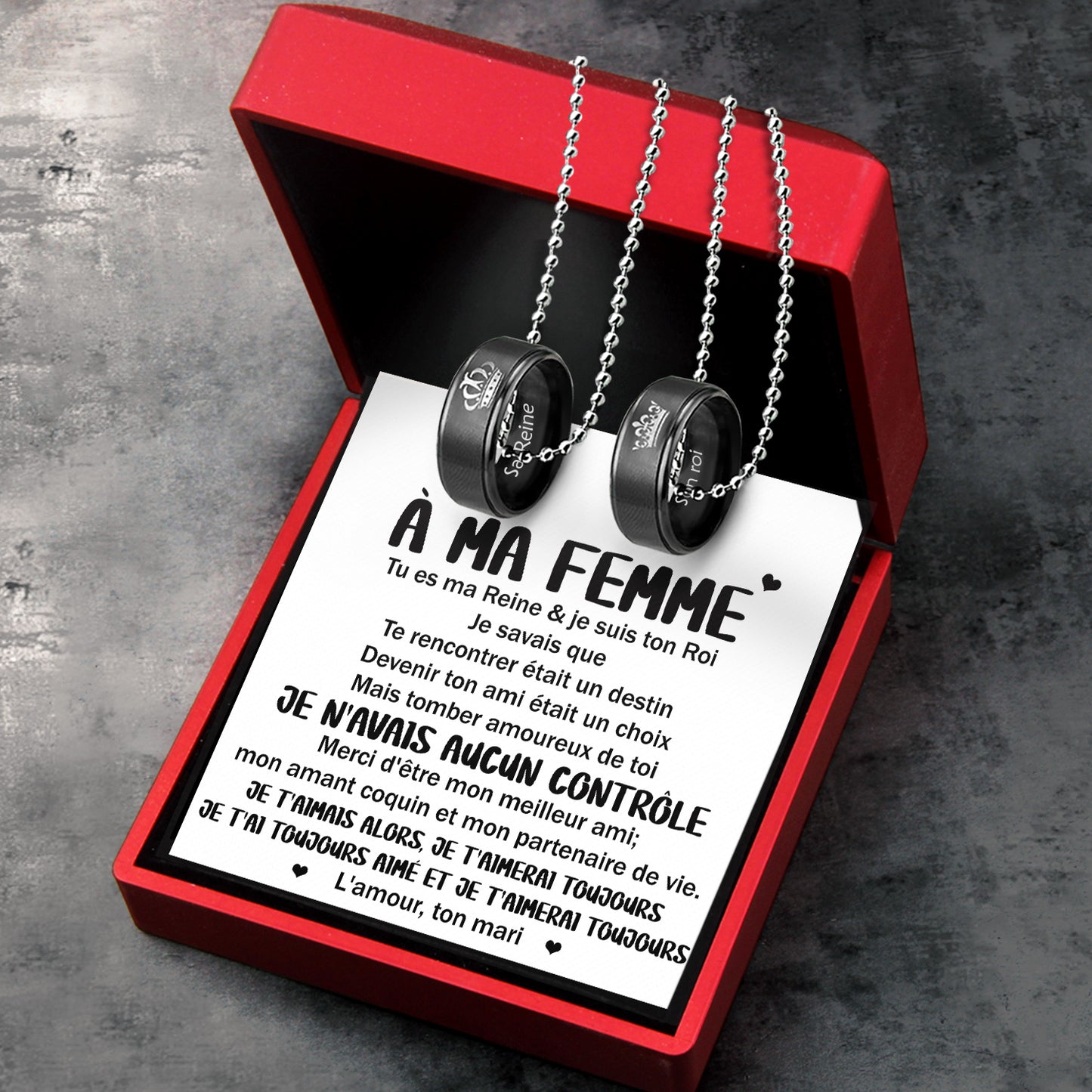 Colliers à Pendentifs Pour Couples - Famille - À Ma Femme - Je T'aimais Alors - Frgnw15005